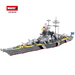 Женская игрушка, розничная продажа, Детская военная модель военного флота, боевые корабли, развивающие строительные блоки, кирпичный линкор
