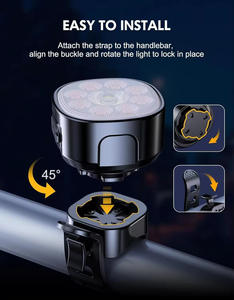 Juego de Luces Delanteras/Traseras para Bicicleta de 300LM, LED Impermeable para Carretera y MTB, con Batería Recargable, Luz para Ciclismo Nocturno - Product Image 6