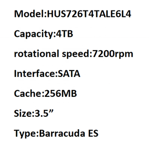 Disco Duro Mecánico de Grado Empresarial de 4 TB, <span class=keywords><strong>DC</strong></span> <span class=keywords><strong>HC310</strong></span>, SATA, 7200 RPM, 256 MB, CMR, Vertical, para Servidor, 3.5 Pulgadas, HUS726T4TALE6L4 - Product Image 2