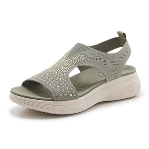 Sandales d'été style plage, mode américaine, multifonctionnelles, à semelle épaisse, à bout ouvert, avec amorti, en cuir véritable pour femmes - Product Image 5