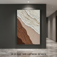 Dipinto su Tela con Texture Ondulata Stile Wabi-Sabi, Arte Astratta Costiera di Grande Formato per Soggiorno, Camera da Letto e Decorazione Casa