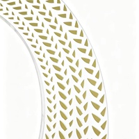 Plateau décoratif transparent PS, motif épi de blé imprimé, estampé or, moderne, pour mariage, fête, dîner