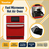 Four à micro-ondes à haute vitesse Youstar, four combiné à air chaud, four de comptoir pour cuisson rapide, idéal pour les restaurants de restauration rapide et les boulangeries
