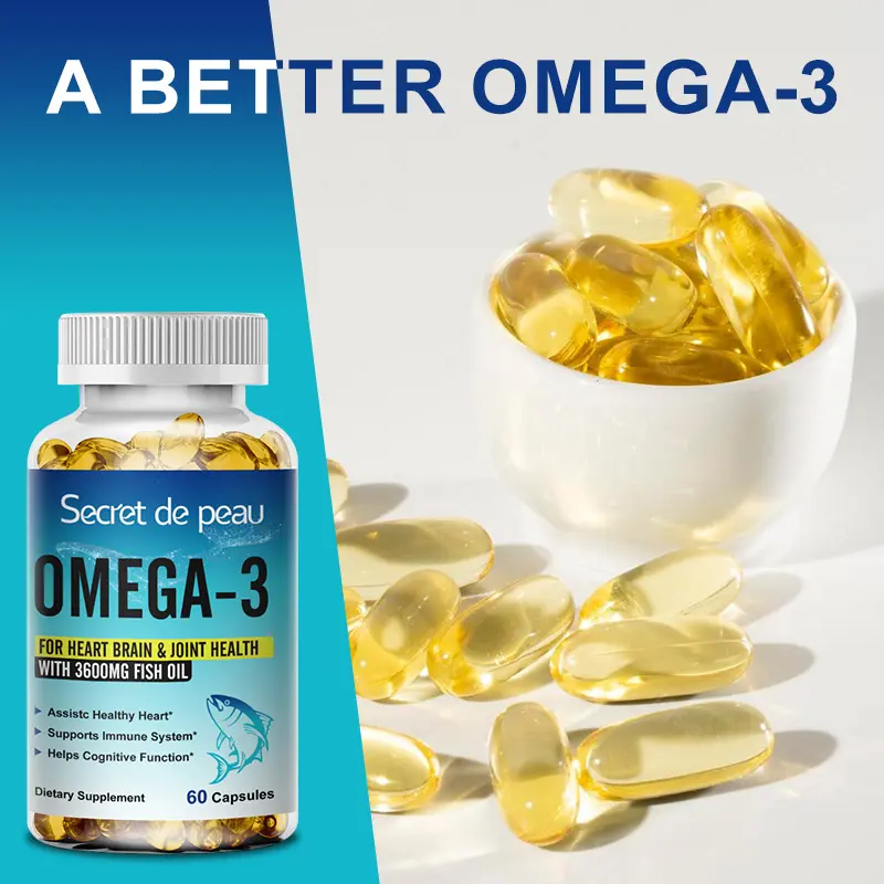 Fabriek Custom Oem/Odm Omega 3 Voor Gewrichten Ogen Huid Hart Gezondheid Boost Immuunsysteem 60 Stuks Visolie Supplement Capsules