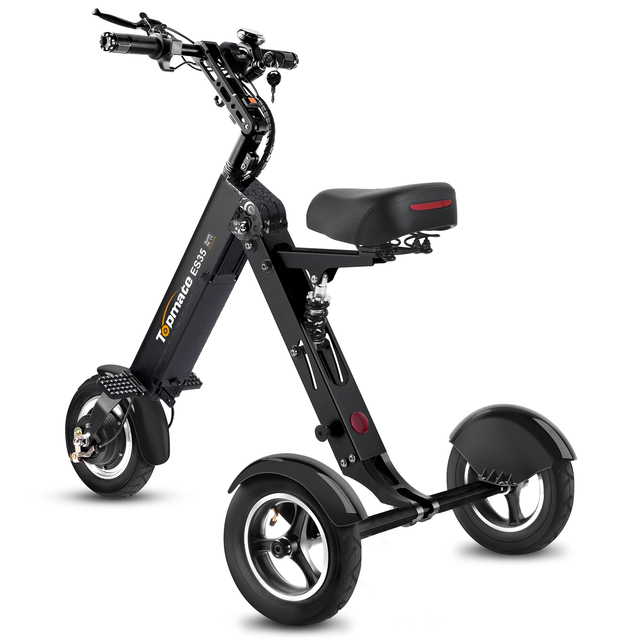 ES35 Lightweight Tricycle Electric Mobility Scooter for Adults Foldable 3-Wheel Design 10 Inch Tires Removable 36V Battery Open
