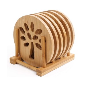 FSC FSC ชุดแผ่นรองจานร้อนสำหรับห้องครัวที่<span class=keywords><strong>วาง</strong></span>กาน้ำชาที่ทำจากไม้ไผ่ธรรมชาติ - Product Image 1