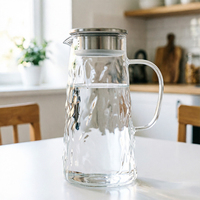 Carafe à eau en verre transparent grande capacité, résistante à la chaleur, en borosilicate, pour infusion de fruits, idéale pour la maison, les restaurants, les fêtes et les boissons froides
