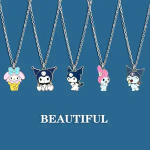 Fashion Cool Long Necklace Trendy Jewelry Cute sweet Kulomi Melody Cinnamoroll Cartoon Pendant Necklace Party