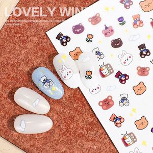 2025 cómo vender <span class=keywords><strong>pegatinas</strong></span> de uñas de dibujos animados oso Animal gato bolsa conejo divertido y lindo Animal calcomanías y <span class=keywords><strong>pegatinas</strong></span> y arte de pared - Product Image 2
