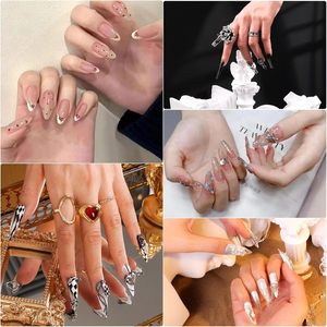 Capsules d'ongles longs en acrylique transparent, formes amande, French, cercueil, couverture complète ou partielle, faux ongles, capsules en gel souple - Product Image 2