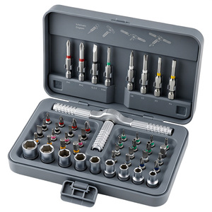 Juego de destornilladores y puntas de trinquete de 1/4 pulgada de acero al cromo vanadio magnético para herramientas transfronterizas - Product Image 1
