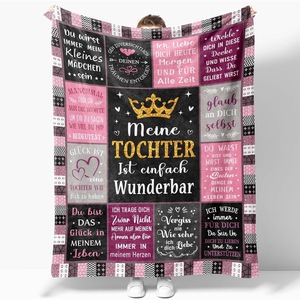 Couverture en flanelle à motifs textuels avec couronne, réversible, douce pour la peau, pour le voyage et le camping, impression personnalisée 2 - Product Image 6