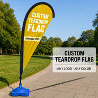 Drapeau en forme de larme personnalisé pour événements sportifs, bannière en forme de larme, drapeau promotionnel en polyester tricoté pour exposition, vente en gros