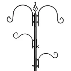 钢制宠物喂鸟站杆架花园喂鸟器，带多钩悬挂喂食器套件 - Product Image 2
