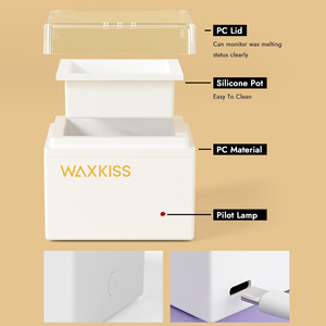 Waxkiss Vente à chaud Mini chauffe-<span class=keywords><strong>cire</strong></span> à piles Portable Nasal <span class=keywords><strong>Epilation</strong></span> des oreilles Réchauffeur de <span class=keywords><strong>cire</strong></span> Machine pour la mise en forme des sourcils - Product Image 6
