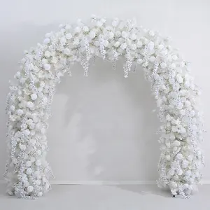 C-FAR003メーカーシミュレーション8フィート高人工シルク白い花アーチフレーム結婚式イベント装飾用