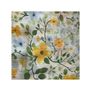 Tissu satiné imprimé à l'encre à base d'eau, motif floral végétal, 160 g/m², densité 28, pour costume, robe, mode, décoration intérieure - Product Image 5