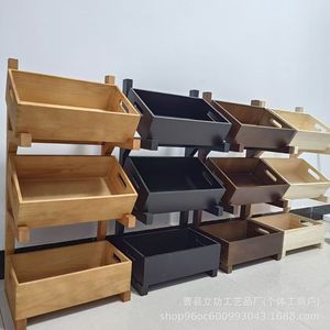 ชั้นวางของไม้เนื้อแข็งหลายชั้น สไตล์เรียบง่าย สำหรับห้องนั่งเล่น ห้องครัว จัดเก็บอาหาร หนังสือ - Product Image 3