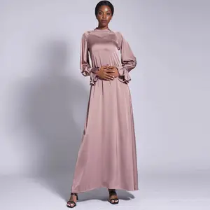 Yeni zarif arap katı mat saten parti elbiseler Rhinestone manşet arap gelinlik müslüman gelin düğün elbisesi