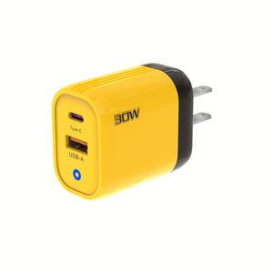 อะแดปเตอร์ติดผนัง EU/US/UK รองรับ PD 30W Type-C+USB ช่องเสียบคู่ พร้อมหน้าจอแสดงผลดิจิตอล LED ได้รับการรับรองมาตรฐาน CE สำหรับชาร์จโทรศัพท์มือถือ แล็ปท็อป และ iPhone 17 - Product Image 3