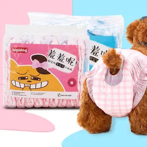 快速发货批发制造商hipippet棉Para Perros狗尿布宠物美容产品粉色蓝色豪华宠物尿布