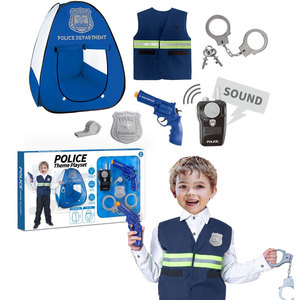 Uniformes de policía para niños y niñas, juguetes de imitación, equipo de juego con temática del Departamento de Policía - Product Image 1