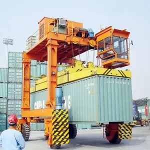 PLC Control RTG Container Crane Mobile 35 Ton Container Straddler Carriers For 20ft 40ft 45ft 50ft Container