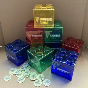 Alcancía con Forma de Caja, Personalizable con Logotipo, Bloque Transparente de PS para Monedas - Product Image 5