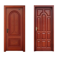 Porte intérieure moderne en bois massif, double, design simple, vente en gros