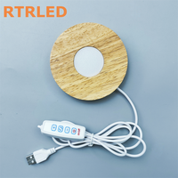 Base de lampe 3D en bois avec diffuseur RGBW CCT, lumière blanche réglable, base LED en bois DIY pour lampe de nuit imprimée en 3D Bambu Lab, lampe de table
