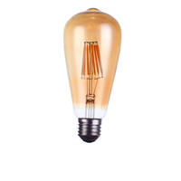 Bombilla LED Multicolor de Doble Capa con Forma Retro, Cuerpo de Vidrio, Base E27, Alimentación por CA, Interruptor de Atenuación, Certificación CE, CRI 80, 200, para Uso en Hoteles, LR-ST64