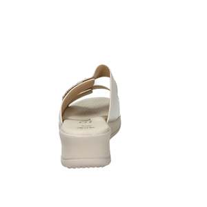 Sandali con Zeppa Cinzia Soft da Donna in Pelle Beige e Oro, Calzature Comode - Product Image 3