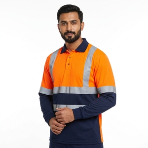 Customized Waterproof Hi Vis Cotton Short-Sleeved <b>Polo</b> Shirt Summer Quick-Drying Reflective Safety Workwear Construction Guards - Product Image 1