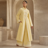 Loriya 2026 Gaun Abaya Wanita Berbahan Katun dengan Renda, Set Celana Muslim Dubai, Kancing Kodok, Bordir, Jubah untuk Lebaran, Ramadhan, dan Pesta