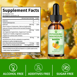 Private Label Liquid Drops Potassium Magnesium & Vitamin D3 4X <b>Calcium</b> Complex for Adults Immunity System & Absorption Boost - Product Image 2