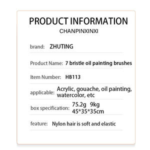 Set di 7 <span class=keywords><strong>Pennelli</strong></span> Professionali di Alta Qualità <span class=keywords><strong>per</strong></span> Pittura ad <span class=keywords><strong>Acquerello</strong></span> e Olio - Product Image 2