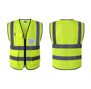 High Visibility ANSI Class 2 Reflective Waterproof Polyester Safety Vest for Construction & Sanitation Workers