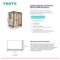 Cabine de douche pivotante YEETE en or brossé, verre de sécurité trempé 8 mm, douche accessible, fourniture pour projets hôteliers, construction modulaire urbaine