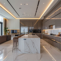 Cbmmart Nouveaux designs solution de construction à guichet unique intérieur Robinet de rangement pour cuisine Éviers Armoires de cuisine en bois massif Moderne 1 Set