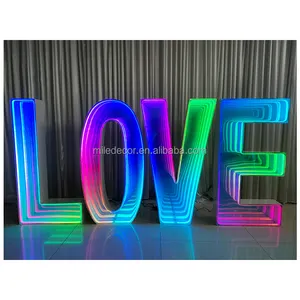 Wholesale Wedding Events Metal RGB Giant Infinite Mirror Abyss Marquee Number Letter For Party Decoration