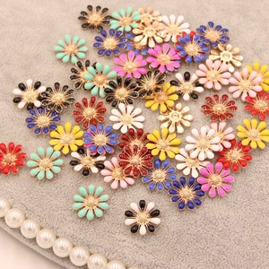 Encantos de esmalte de liga de fábrica, acessórios, reto, borboleta, margarida, resina, flor, artesanato, joias - Product Image 2
