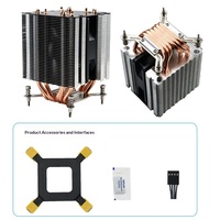 Refroidisseur de processeur 4U à 6 tubes et 92 mm avec 6 caloducs en cuivre, ventilateur silencieux 65 CFM à double roulement à billes, vente en gros