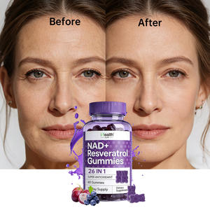 Gomitas de Resveratrol 1NAD+ Multivitamínicas, Gomitas de Belleza con Sabores Naturales, Soporte Antioxidante Diario para la Salud de la Piel, 2 Gomitas Diarias - Product Image 1