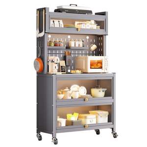 <span class=keywords><strong>Armoire</strong></span> de rangement multifonctionnelle <span class=keywords><strong>jumbo</strong></span> à 5 niveaux de 80 cm de long, supporte 200 kg, étagère de rangement en métal pour la cuisine - Product Image 1