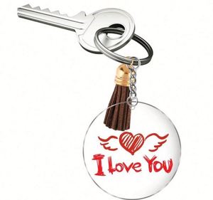 Disques transparents en acrylique et anneaux porte-clés pour loisirs créatifs, porte-clés en acrylique transparent et pendentifs à pompons colorés - Product Image 2