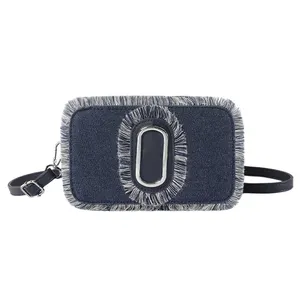 Trendy Tassel Handbags for Women Luxury 2024 New Fashion Ladies Denim Purse Designer Crossbody Camera Bags