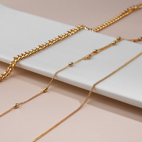 Venta al por mayor Moda Mujer Accesorios de joyería de aleación de zinc chapado en oro inicial de 3 capas collar de flecos gargantilla