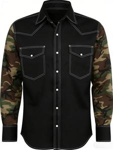 Chemise à manches longues antistatique, ignifuge, résistante aux flammes, vêtements de travail pour hommes, vêtements ignifuges industriels FR, vêtements camouflage résistants aux flammes - Product Image 2