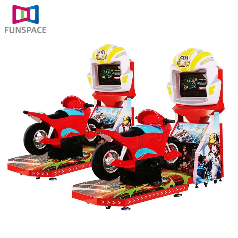 Funspace Hot Selling Cheap Coin Operated Adult Drag Driving 3D Video Car Arcade Motorcycle Racing Game Machine