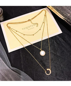 HOVANCI, Super Septiembre, diseño creativo, collares multicapa, colgante <span class=keywords><strong>de</strong></span> Luna CZ <span class=keywords><strong>brillante</strong></span> geométrico <span class=keywords><strong>con</strong></span> <span class=keywords><strong>cadena</strong></span> redonda <span class=keywords><strong>de</strong></span> circón <span class=keywords><strong>de</strong></span> ópalo <span class=keywords><strong>blanco</strong></span> - Product Image 6